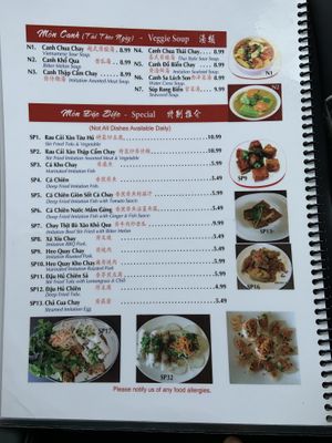 Menu 5 at Tinh Tam Trai in Vaughan