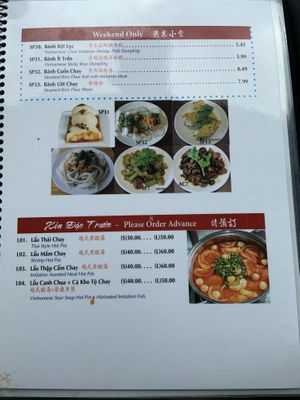 Menu 8 at Tinh Tam Trai in Vaughan