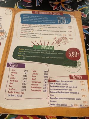 Especiales y extras  at Quetzal - Cocina Mexicana in Barcelona