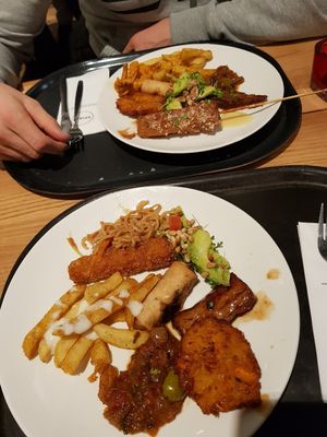 Both plates about 11-12€ fyi pay by weight at Spirit in Amsterdam