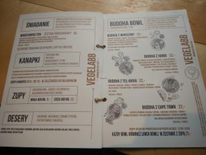 menu at Vegelabb in Warsaw