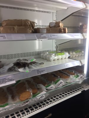 Eggs in the fridge expositor at Vegelabb in Warsaw