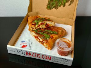 W.O.W. calzone (cut in half at home) at Razzi's Pizzeria - Howell St in Seattle