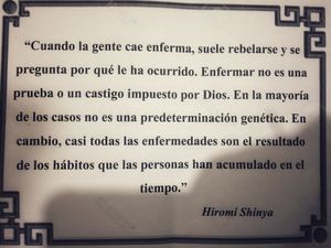 "When people fall ill, they tend to rebel and ask why it happened to him. Illness is not a test or a punishment imposed by God. In most cases it is not a genetic predetermination. Instead, almost all diseases They are the result of the habits that people have accumulated over time. " Hiromi Shinya at BioXoco in Barcelona