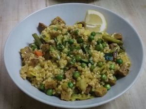 Paella Vegana at BioXoco in Barcelona