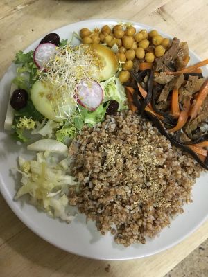 Seitan  con algas de mar at BioXoco in Barcelona