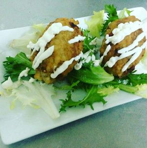Croquetas de lentejas at BioXoco in Barcelona