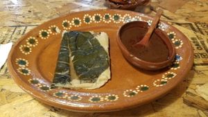 vegan tamale at Casa Cacao in Tijuana