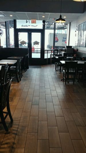 great seating options. at Capriotti's Sandwich Shop in Chicago