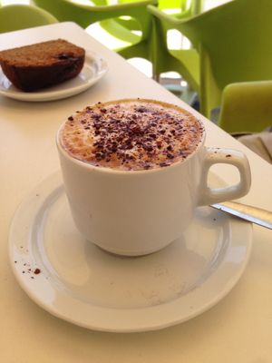 Cappuccino with Almond Milk at La Ola Verde in Lanzarote