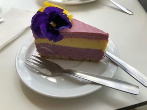 raw fruit cake at La Ola Verde in Lanzarote