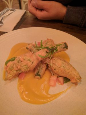 zucchini flowers   at The Beet in Byron Bay