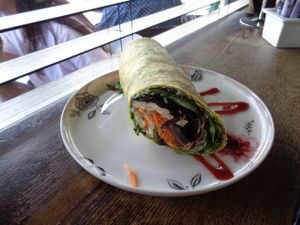 vegan fresh wrap at Grindz Cafe in Tauranga