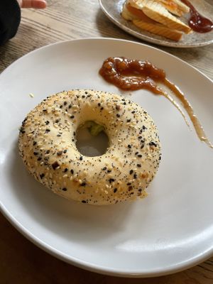 Vegan bagel   at Grindz Cafe in Tauranga