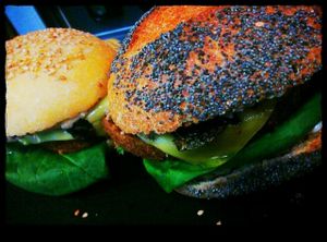 vegburger at Ossido Vegan Bistrot in Rome