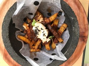 Papas Bravas!  at Casa Cibelia in Puebla