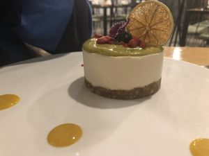 cheesecake matcha  at Casa Cibelia in Puebla