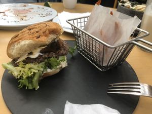 hamburguesa vegana  at Casa Cibelia in Puebla