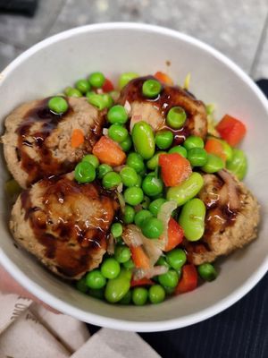 Veggie meatballs rice bowl at LHR - Itsu - T5 in West London