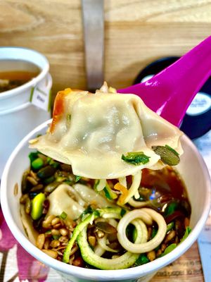 Vegan ‘Veggie Gyoza Noodle Bowl’  at LHR - Itsu - T5 in West London