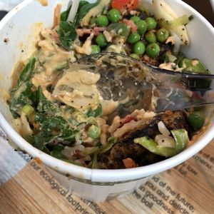 Falafel rice pot with coconut sauce. Honestly was so good and only £6! at LHR - Itsu - T5 in West London