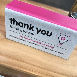 They recycle their plastic so it doesn’t end up in the ocean! at LHR - Itsu - T5 in West London