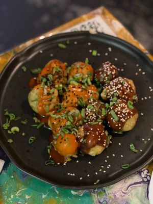 Buffalo and bbq cauliflower wings.  at La Flaca - Americana in Guadalajara