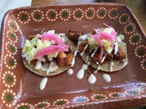 Sopes de ";chorizo"; con papa at La Flaca - Americana in Guadalajara