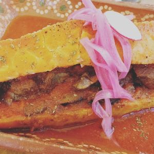 torta ahogada de setas  at La Flaca - Americana in Guadalajara