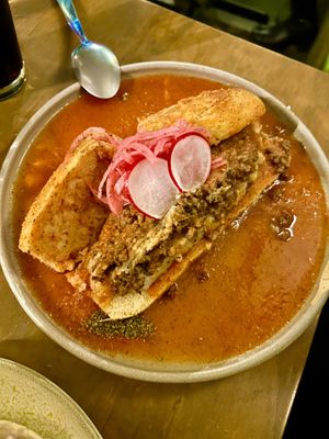 Torta ahogada. Just okay for me  at La Flaca - Americana in Guadalajara