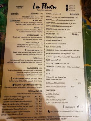 Menu available in English! at La Flaca - Americana in Guadalajara