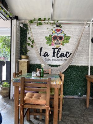 Sign inside the restaurant  at La Flaca - Americana in Guadalajara