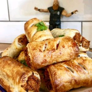 Vegan chorizo sausage roll at Exchange Coffee Shop & Kitchen in Bristol