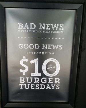 specials menu at Brewski in Brisbane