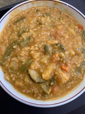 Gemüse-Kokos-Curry mit Couscous at Suppen Fabrik in Muenster