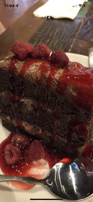 Vegan chocolate raspberry cake  at Nacho Daddy - Summerlin in Las Vegas