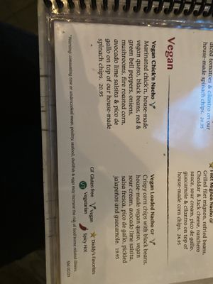 Menu  at Nacho Daddy - Summerlin in Las Vegas