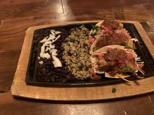 Avocado tacos with black beans a wild rice  at Nacho Daddy - Summerlin in Las Vegas