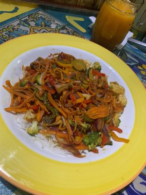 Vegetales grillados con quinoa  at Serendipity in Cotacachi