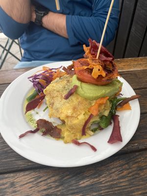 Corn Kumara fritter  at Powerhouse Cafe in Hanmer Springs