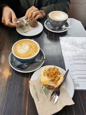 Carrot cake and energy ball at Powerhouse Cafe in Hanmer Springs