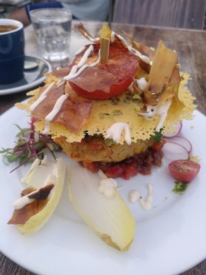 Grilled kumara corn cake at Powerhouse Cafe in Hanmer Springs