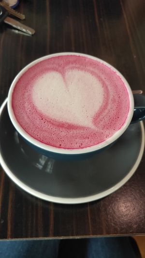 Beetroot latte at Powerhouse Cafe in Hanmer Springs