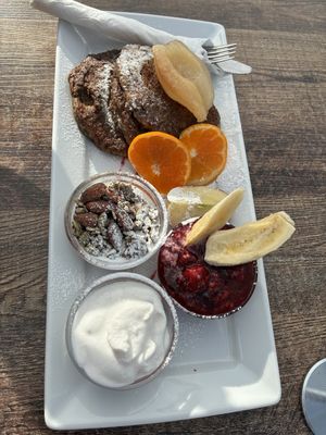 Plant based buckwheat pancakes   at Powerhouse Cafe in Hanmer Springs