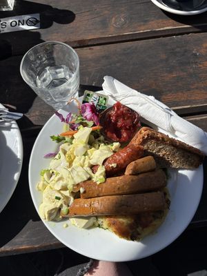 Powerhouse big breakfast - vegan option   at Powerhouse Cafe in Hanmer Springs