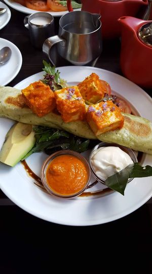 breakfast burrito with tofu at Powerhouse Cafe in Hanmer Springs