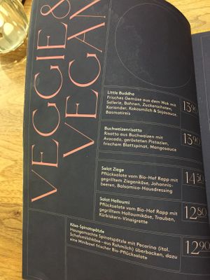 veg Menu  at Weber in Stuttgart