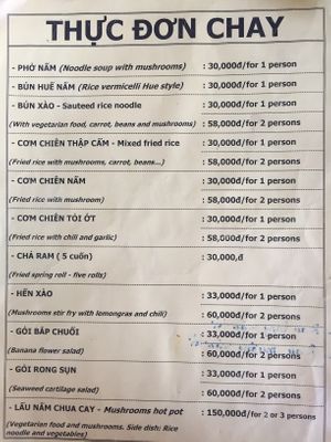 Menú page 1 at Sala in Phan Rang