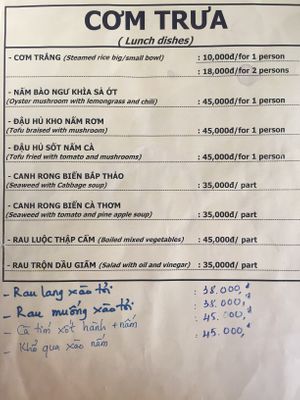 Menú page 2 at Sala in Phan Rang