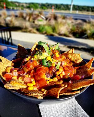 Vegan Nachos with Cashew Cheese at Onda Food House in Aireys Inlet
